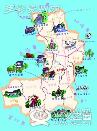 手绘旅游地图简笔画