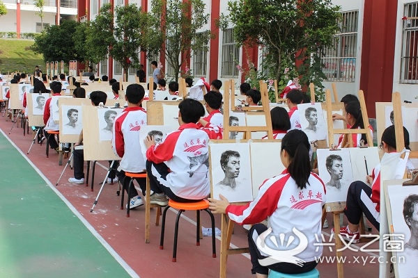 衡水安龙实验中学安龙四中举行百人书法绘画比赛
